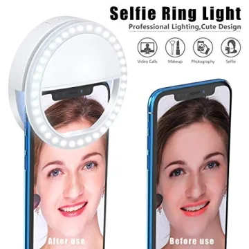 Meifigno Selfie Ring Light with Rechargeable LED Lighting