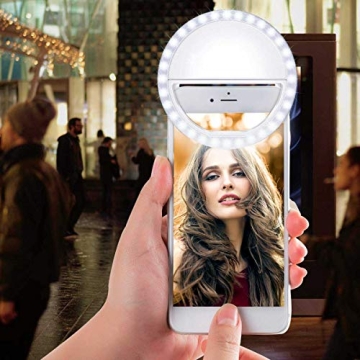 Meifigno Selfie Ring Light with Rechargeable LED Lighting