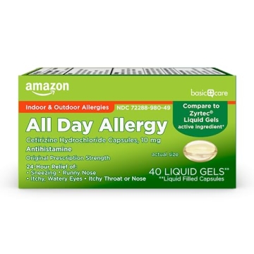Amazon Basic Care All Day Allergy Relief - 24 Hour Antihistamine, 40 Count