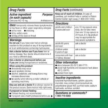 24 Hour Allergy Relief Cetirizine Hydrochloride 10 mg