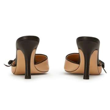 CKSNDLF Bow Tie Kitten Heel Women Slip-On Mules