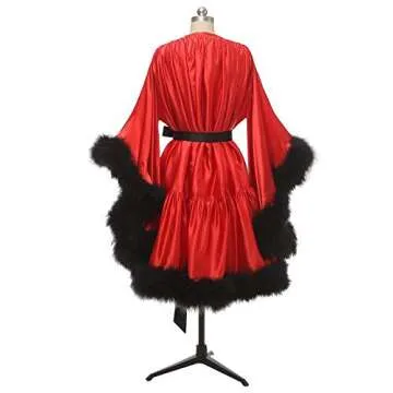 Elegant Feather Robes for Women Weddings Boudoir Photoshoots