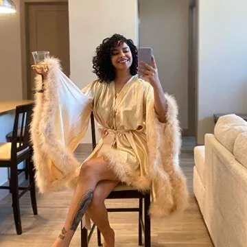 Elegant Feather Robes for Women Weddings Boudoir Photoshoots