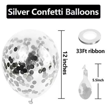 Bezente Silver Confetti Balloons 60 Pack for Every Celebration