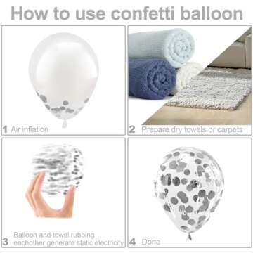 Bezente Silver Confetti Balloons 60 Pack for Every Celebration