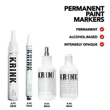 Krink Paint Marker Set - 4 White Markers for Versatile Art