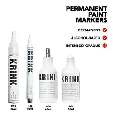 Krink Paint Marker Set - 4 White Markers for Versatile Art