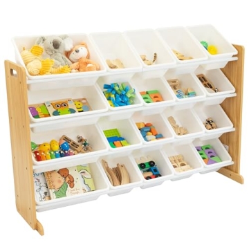 Humble Crew Toy Organizer 20 Storage Bins Natural White