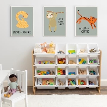 Humble Crew Toy Organizer 20 Storage Bins Natural White