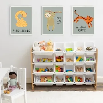 Humble Crew Toy Organizer 20 Storage Bins Natural White