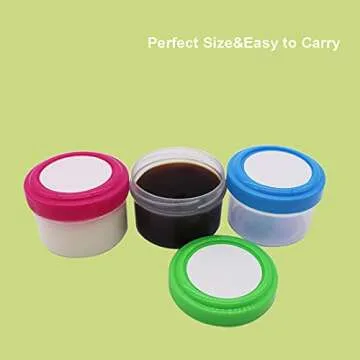 Ksooly 1.18 Oz Salad Dressing Containers - Reusable 6 Pack