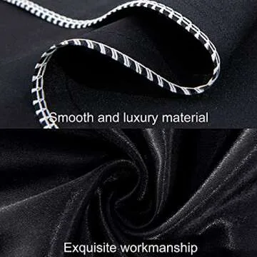 Silk Satin King Pillowcases for Hair and Skin Set of 2, Super Soft and Silky Cooling Pillow Cases with Envelope Closure, 20x40 Inches, Black