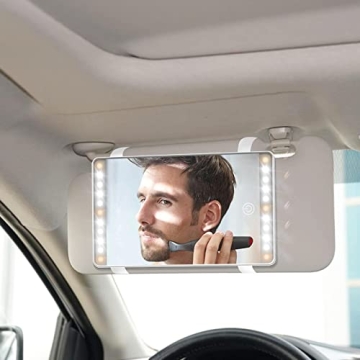 Rechargeable Car Sun Visor Vanity Mirror with LED Lights