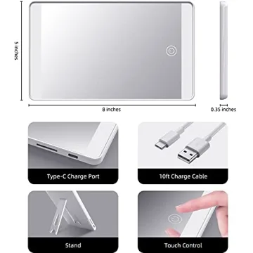 Rechargeable Car Sun Visor Vanity Mirror with LED Lights