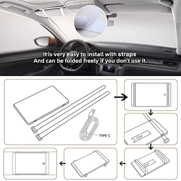 Rechargeable Car Sun Visor Vanity Mirror with LED Lights