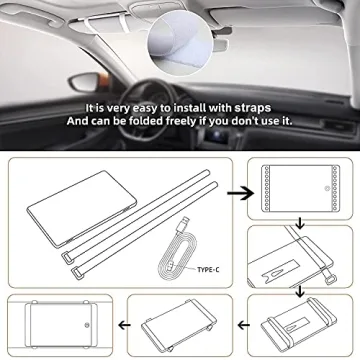 Rechargeable Car Sun Visor Vanity Mirror with LED Lights