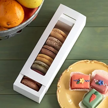 Essos Macaron Boxes with Clear Display Window 25 Pack