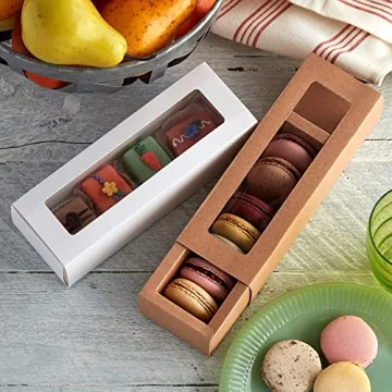 Essos Macaron Boxes with Clear Display Window 25 Pack