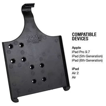 RAM Mounts EZ-Roll'r Cradle for Apple iPad 6th gen, Air 1-2 & Pro 9.7 RAM-HOL-AP17U Compatible with RAM B 1" and C 1.5" Size Round Ball Bases