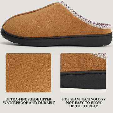oyioyiyo Slippers for Women,Indoor Outdoor Anti-Slip Warm House Slippers for Women with Durable Rubber Sole Brown 7-8