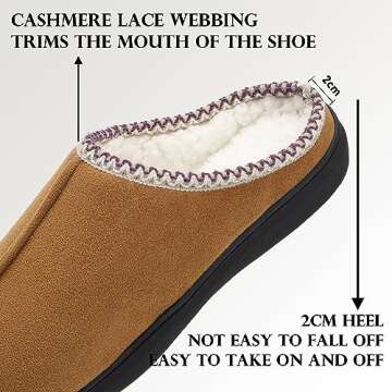 oyioyiyo Slippers for Women,Indoor Outdoor Anti-Slip Warm House Slippers for Women with Durable Rubber Sole Brown 7-8