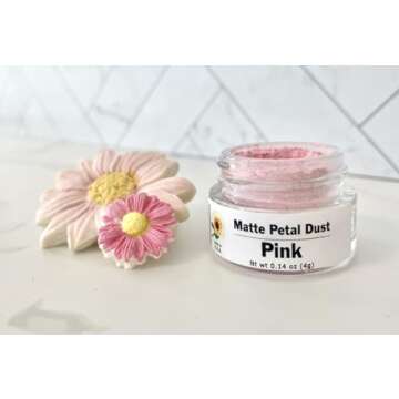 Pink Petal Dust | Light Pink Matte Powder | Premium Decoration Dust for Cake Accessories | Sugar Fondant Powder | DIY Crafting | Non-Toxic | Pigmento Rosa | 4 Grams