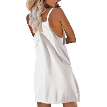 Nirovien Women Summer Mini Romper Dress Workout Tennis Active Sports Athleisure Outfits Built in Shorts Trendy Vacation(White,M)