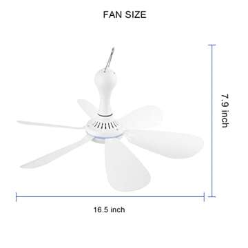 SCOOYEEES USB Ceiling Canopy Fan for Camping and Home