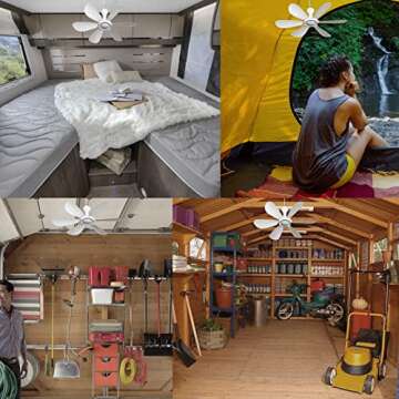 SCOOYEEES USB Ceiling Canopy Fan for Camping and Home