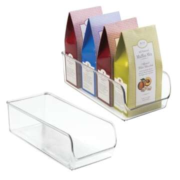 iDesign Linus Plastic Fridge and Freezer Storage Organizer Bin, Clear Container for Food, Drinks, Pr...