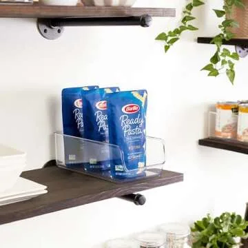 iDesign Linus Plastic Fridge and Freezer Storage Organizer Bin, Clear Container for Food, Drinks, Produce Organization, BPA-Free , 11" x 5.5" x 3.5", Set of 2, Clear