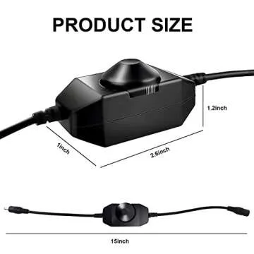 LPD LED Dimmer, DC Jack 12-24V, 6A Max, Strip Light Mini Dial Inline Switch Dimmer,SMD 5050 3528 283...