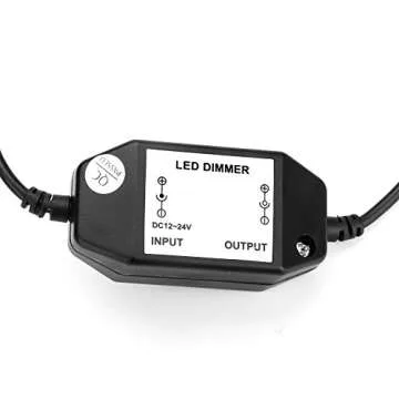 LPD LED Dimmer, DC Jack 12-24V, 6A Max, Strip Light Mini Dial Inline Switch Dimmer,SMD 5050 3528 2835 5630 LED Strip LED Tape LED Ribbon LED Rope LED String Light