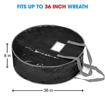 36" Wreath Storage Bag Tear-Resistant Heavy Duty Handles
