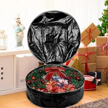 36" Wreath Storage Bag Tear-Resistant Heavy Duty Handles