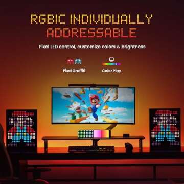 YEELIGHT Cube Smart Table Ambient Lamp, Matrix Light, 16 Million Colors Option, RGBIC Individual Addressable, Dynamic Lighting, Music Flow, WiFi Connected, APP Control, for Bedroom, Cube*1, Adapter*1