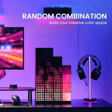 YEELIGHT Cube Smart Table Ambient Lamp, Matrix Light, 16 Million Colors Option, RGBIC Individual Addressable, Dynamic Lighting, Music Flow, WiFi Connected, APP Control, for Bedroom, Cube*1, Adapter*1