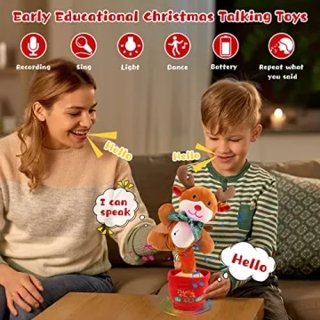 Emoin Singing Reindeer Dancing Cactus Toy for Kids