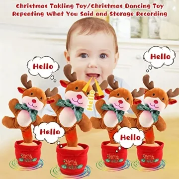 Emoin Singing Reindeer Dancing Cactus Toy for Kids