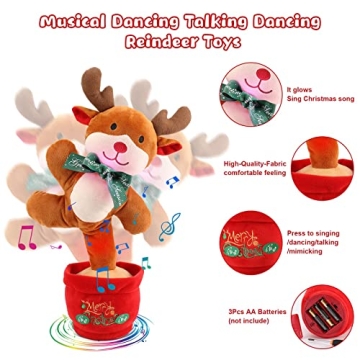 Emoin Singing Reindeer Dancing Cactus Toy for Kids