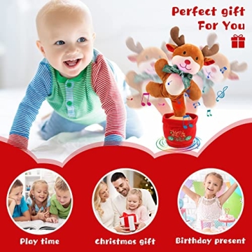 Emoin Singing Reindeer Dancing Cactus Toy for Kids