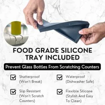 Verspace Olive Oil Dispenser Set with Tray & Labels