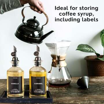 Verspace Olive Oil Dispenser Set with Tray & Labels