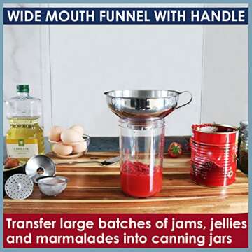 KEISSCO Stainless Steel Funnel Set for Canning and More