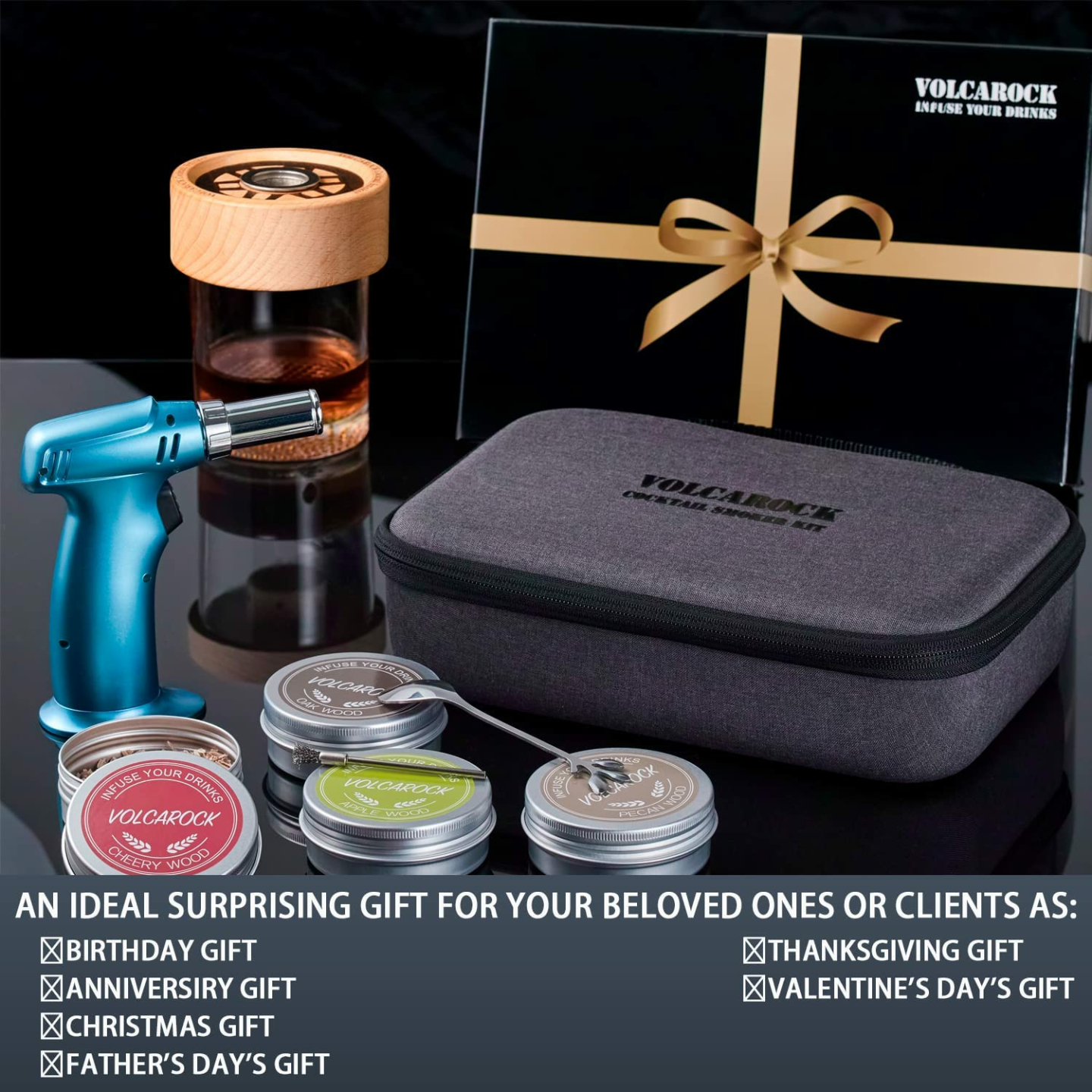 VOLCAROCK Cocktail Smoker Kit for Perfect Drinks