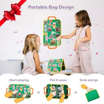 CHEFAN Felt/Flannel Board Story Set of 4, PRECUT Felt Pieces for Preschool Toddlers, Three Little Pigs|Goldilocks and Three Bears|Hansel and Gretel|The Hare and Tortoise