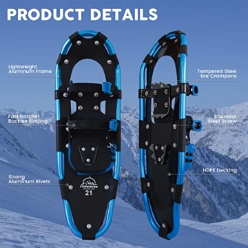Lightweight Tuxedo Sailor 25" Snowshoes - Enjoy Winter Adventuring!