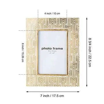Kimdio 4x6 Rustic Gold Picture Frame for Home or Office Display