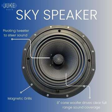 JUKE AUDIO | 6 Zone Amplifier with 12 Ceiling Speakers | Multi-Room Audio Package