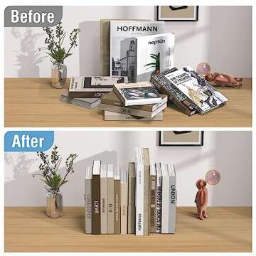 Stylish missrain Acrylic Bookends - Durable & Clear Book Ends